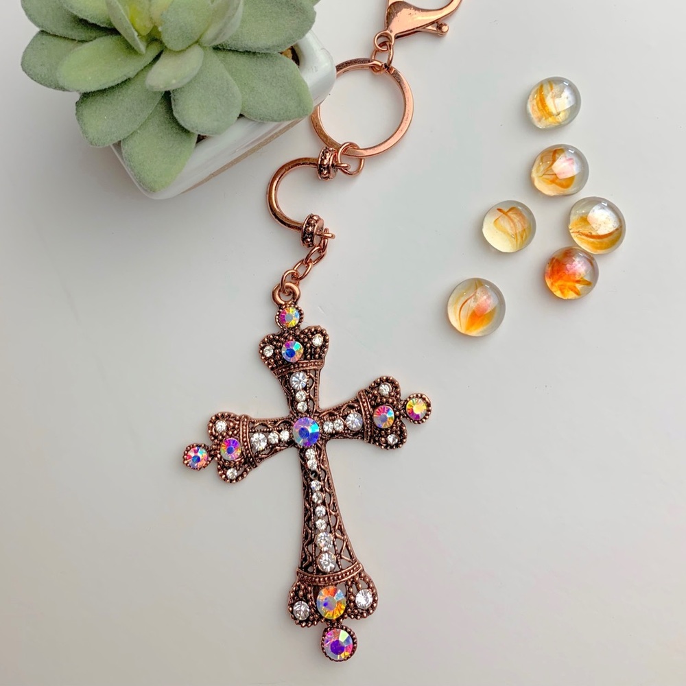 beautiful cross keychain